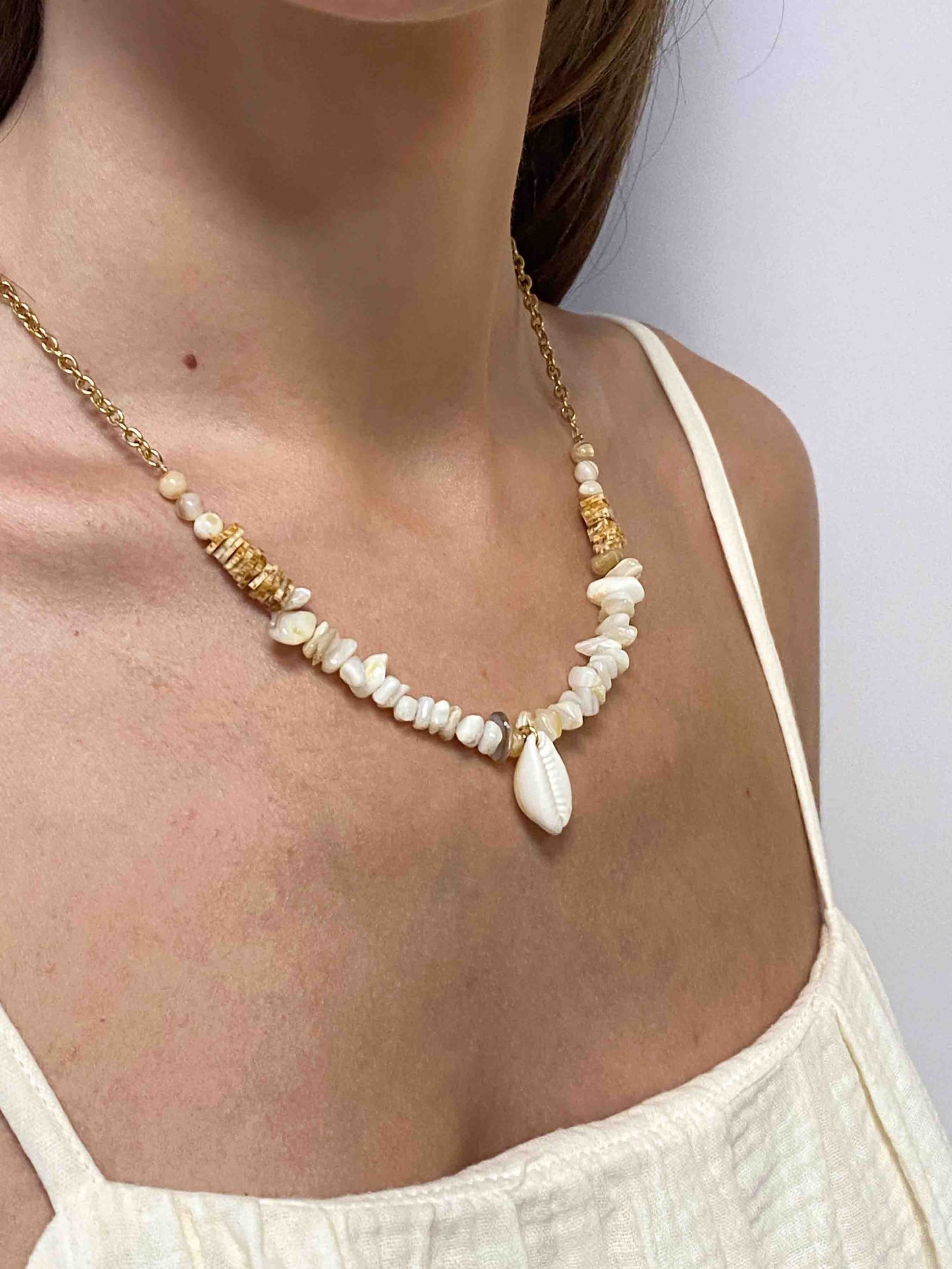 SAND - Mother-of-pearl combination necklace