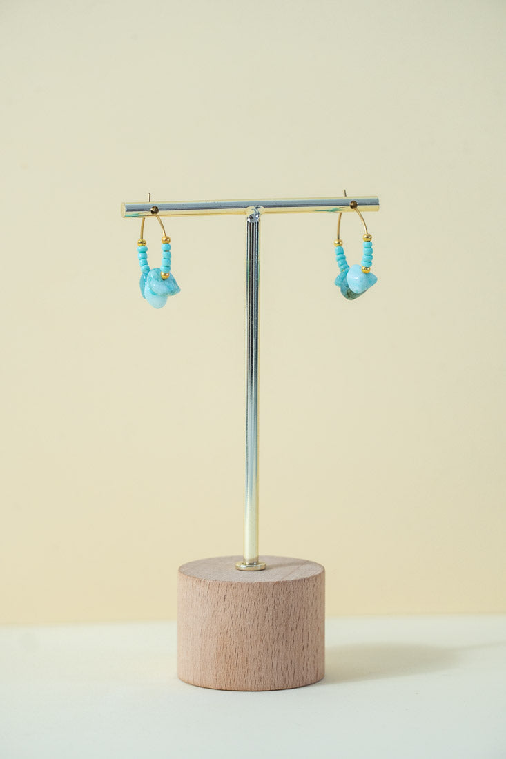 FIRE - Turquoise bead earrings