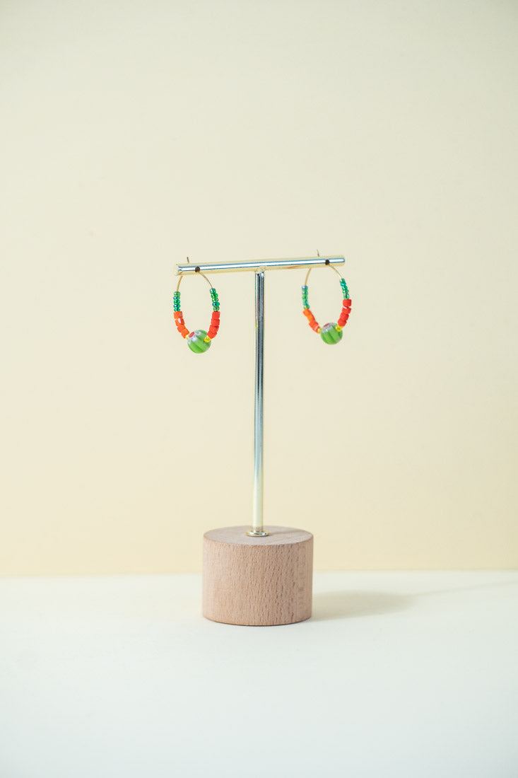 AIR - Green flower earrings